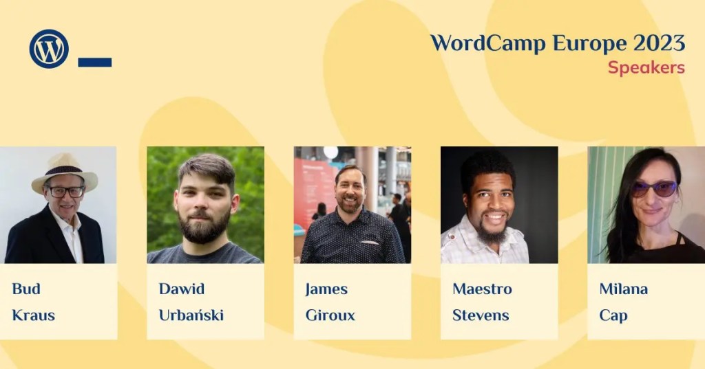 List of 5 speakers from WCEU including James Giroux.